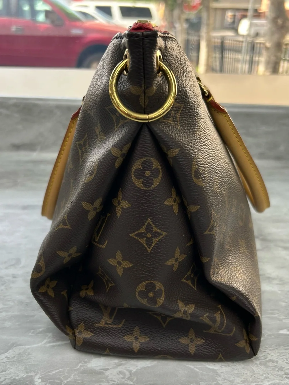 Authentic Louis Vuitton Monogram Canvas Pallas Handbag with Entrupy Certificate